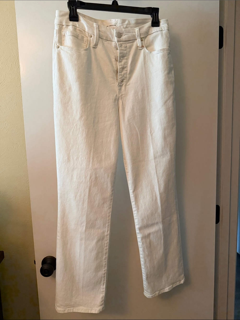 Good American Women's White Straight-Leg Jeans